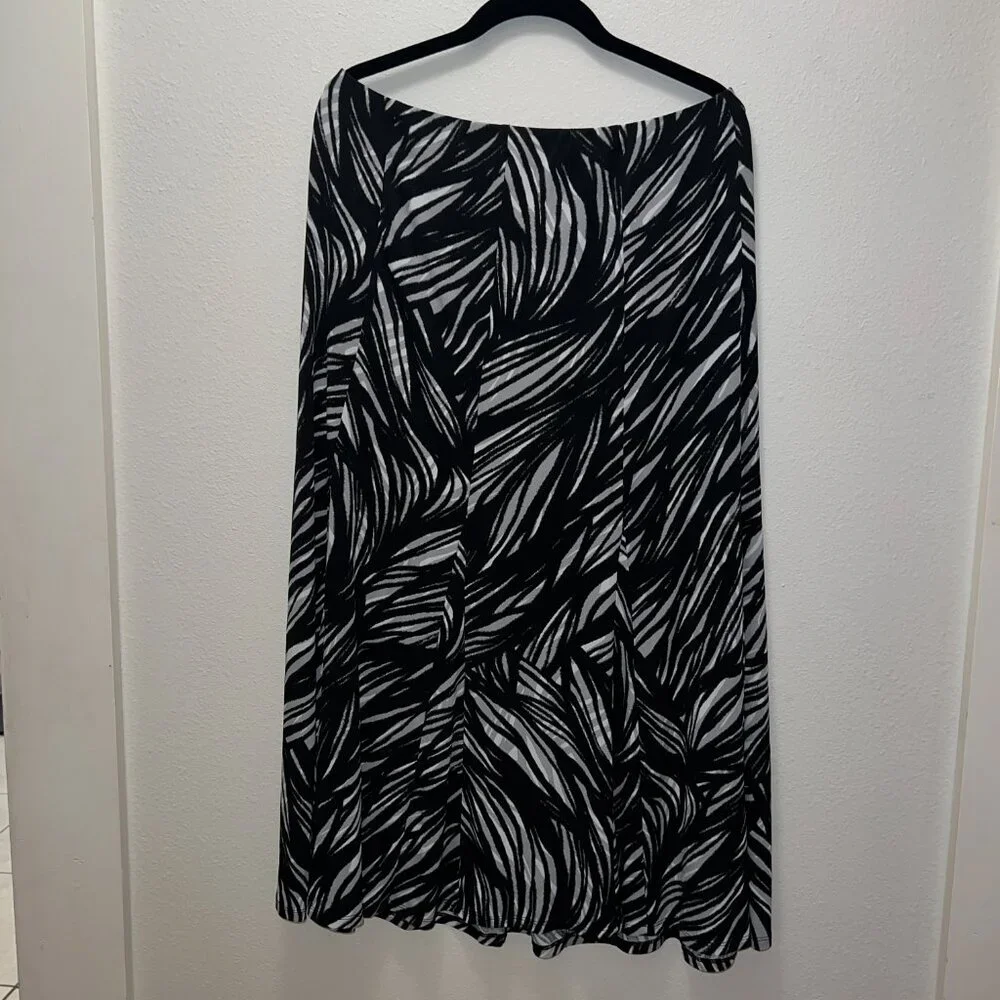 💚 BOGO FREE 💚 East 5th Womens Zebra Animal Print Midi Mid Rise A Line Skirt - Picture 2 of 3
